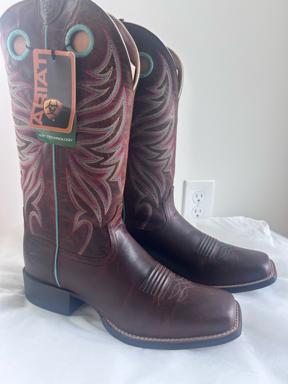 Ariat Brown Leather Round Up Ryder  Women's Western Cowgirl Boots
